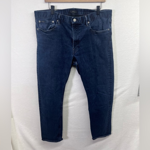 Polo Ralph Lauren Slim Straight Denim Jeans Men’s 36/32 Stretch Blue Dark 1785 - Picture 1 of 10
